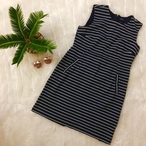 Land's End blue/white striped dress